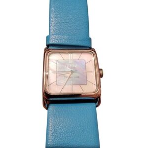 Vintage Ecclissi Mother of Pearl Women's Blue Leather Strap Watch